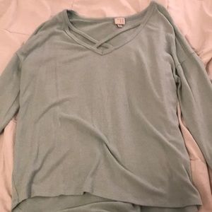 Mint blue fleece top
